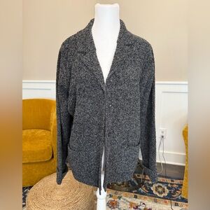 Jennifer Moore SZ M women’s button upCharcoal Cardigan Sweater with collar